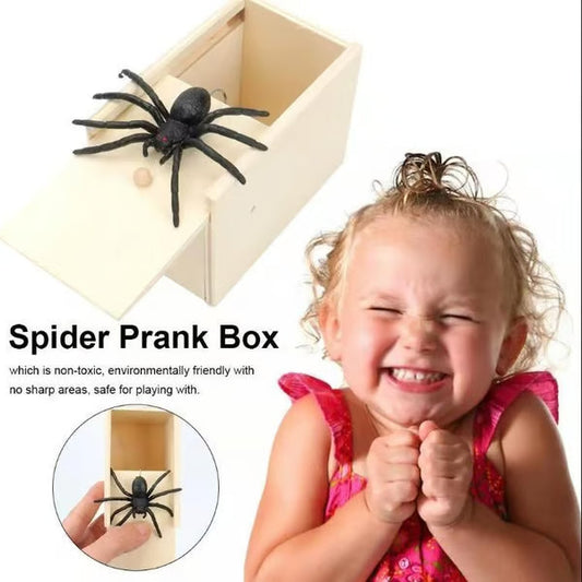 🕷️😱BUY 1 Free 1 Today Only!🎁 Epic Wooden Spider Gag Box - Jump Scare Prank for Parties, Family, Office & Dorms!
