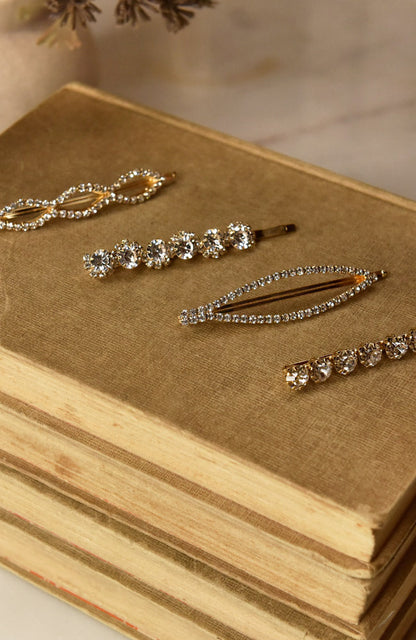 Crystal Bobby Pins, 4-Pack